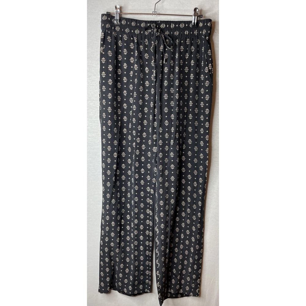 Joie Pants Womens XS Black Cream Medallion Silk Wide Leg Pajama Boho  Resortwear